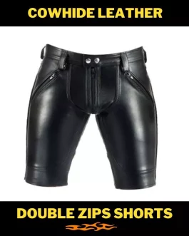 Real Cowhide Soft Leather Shorts With Or Without Back Zip