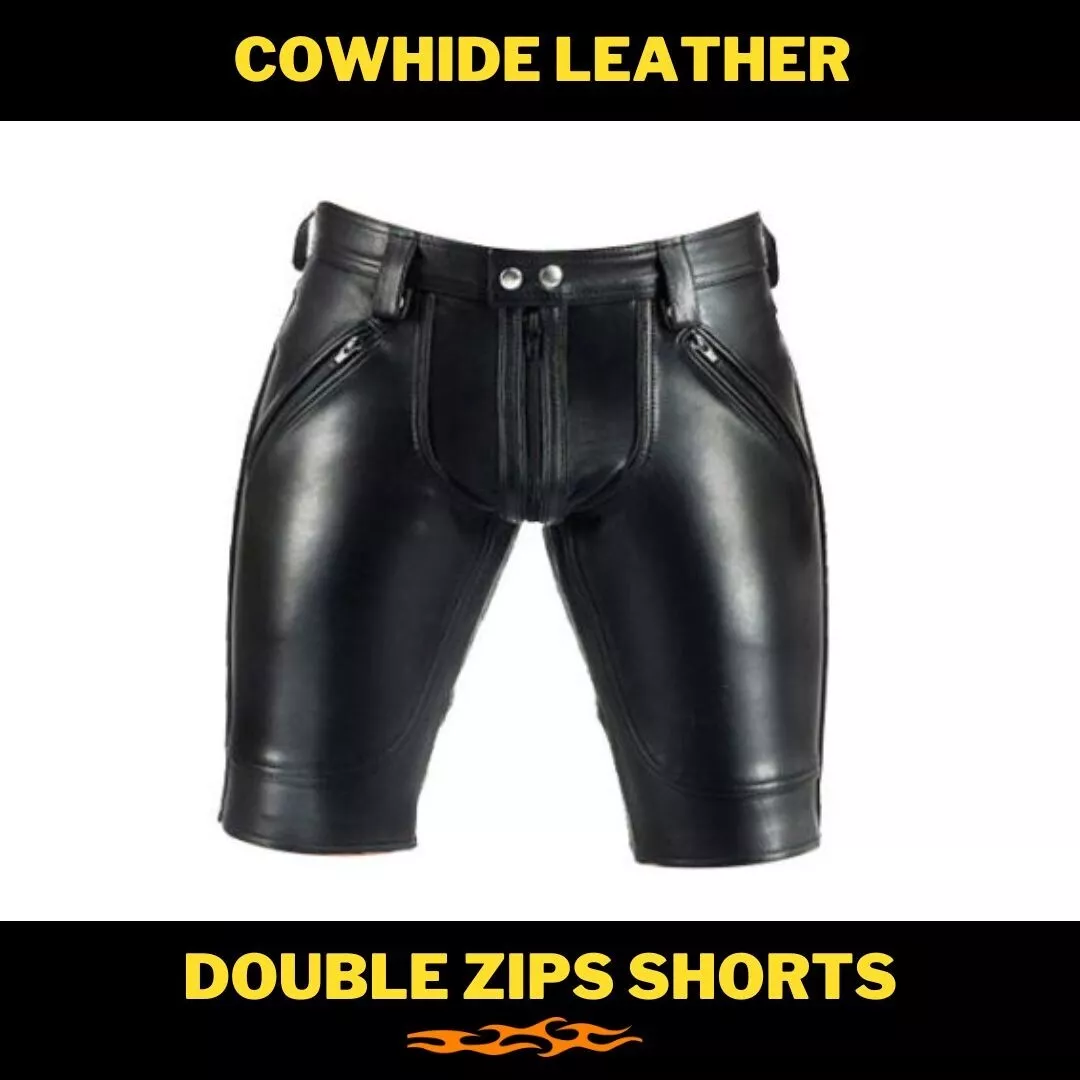 Real Cowhide Soft Leather Shorts With Or Without Back Zip