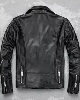 Men’s Classic Brando Biker Leather Jacket