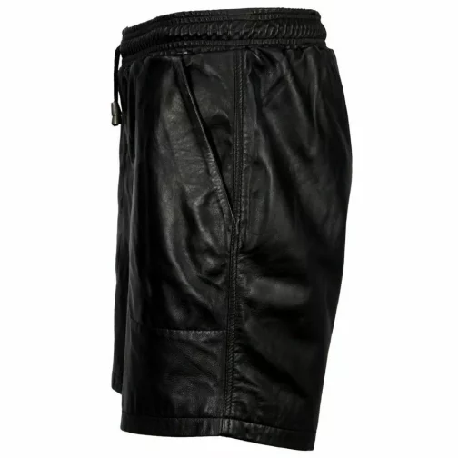 Men’s Leather Shorts with Drawstring