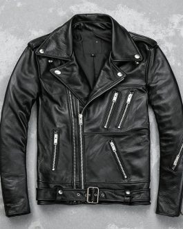 Men’s Classic Brando Biker Leather Jacket