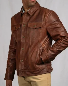 Men’s Classic Levi’s Style Leather Jacket