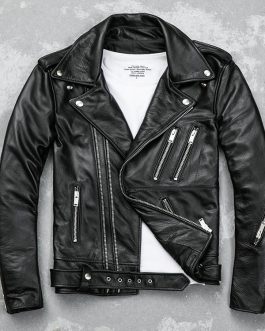 Men’s Classic Brando Biker Leather Jacket