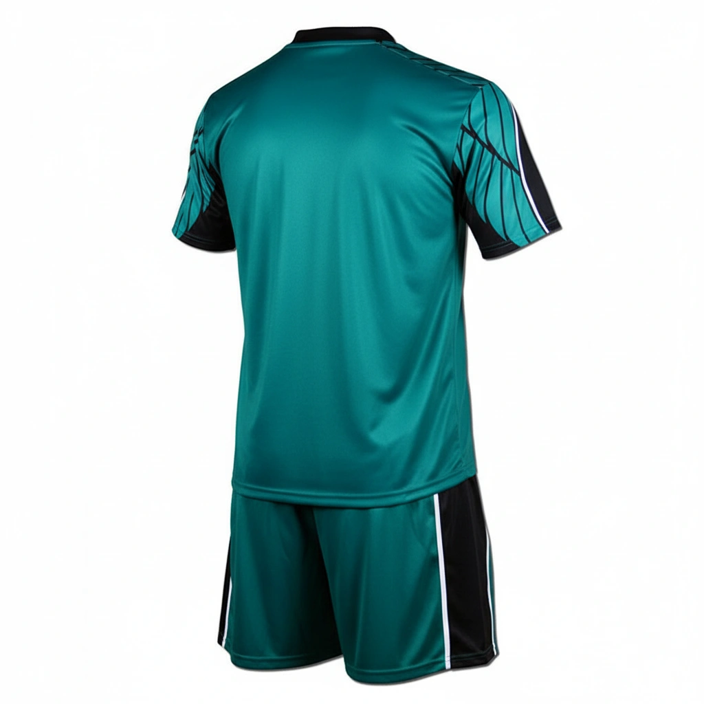 Impact Rugby Uniform – Teal, Black & White Dip Wear 2 Impact rugby uniform in teal, black, and white Dip Wear design, professional athletic gear for players
