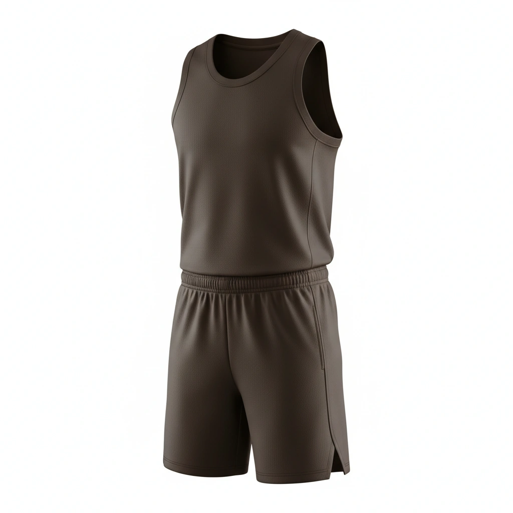 Core Lacrosse Uniform – Brown Dip Wear 1 Core lacrosse uniform in brown Dip Wear design, professional athletic gear for players