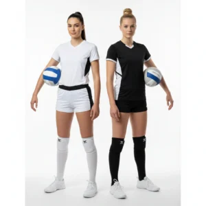 DualTone volleyball uniform set in black and white Dip Wear design, professional athletic gear for players