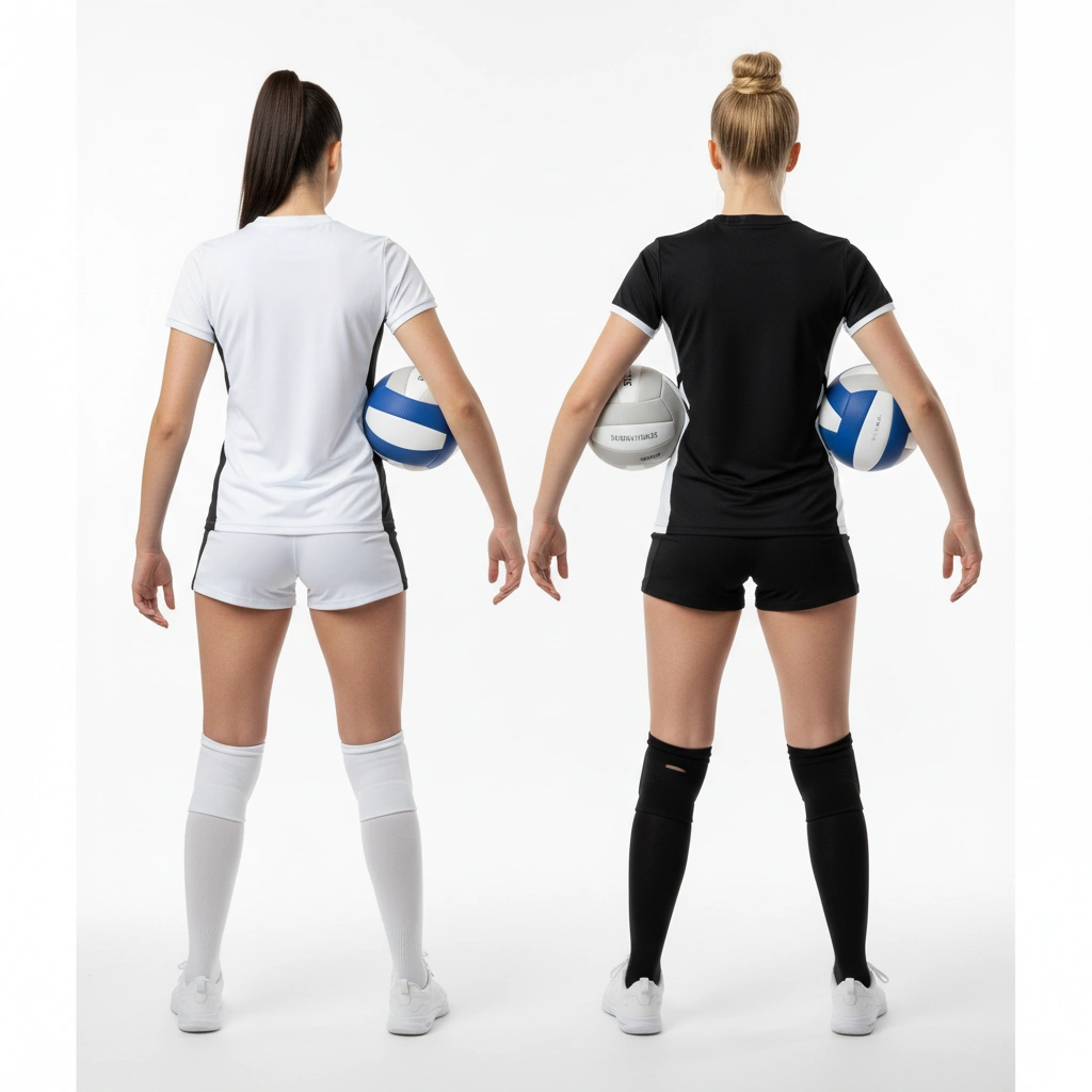 DualTone Volleyball Uniform Set – Black & White Dip Wear 2 DualTone volleyball uniform set in black and white Dip Wear design, professional athletic gear for players