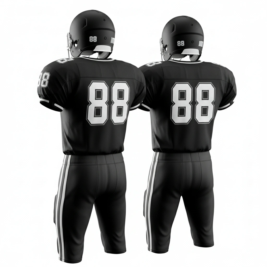 Black American Football Uniform – Custom Number 88 Padded Performance Kit by Dip Wear 2 American football uniform with custom number 88, padded performance kit by Dip Wear