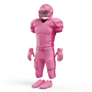 Pink American football uniform front view, full padded performance sportswear by Dip Wear