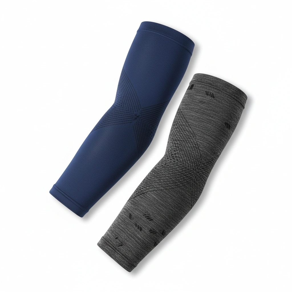 Compression Arm Sleeves – Dual Pack Navy & Heather Gray 1 Compression arm sleeves dual pack in navy and heather gray, athletic performance wear for sports
