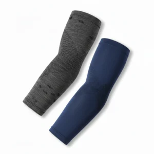 Home 228 Compression arm sleeves dual pack in navy and heather gray, athletic performance wear for sports