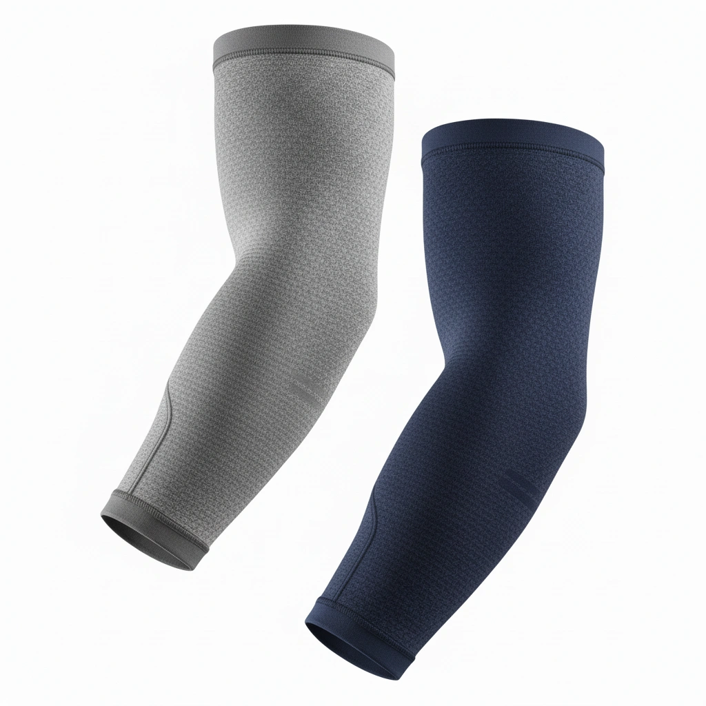 Compression Arm Sleeves – Twin Pack Gray & Navy 1 Compression arm sleeves twin pack in gray and navy, athletic performance wear for sports and training