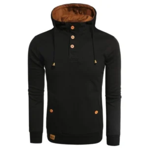 Black fashion casual hooded pullover with modern fit
