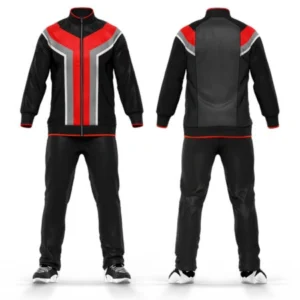 Customized men's polyester tracksuit set in modern fashion style, athletic wear for sale