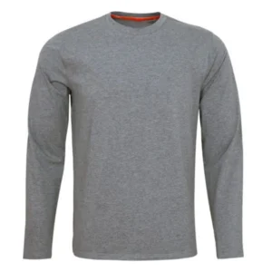 Grey plain full sleeve t-shirt with classic fiT