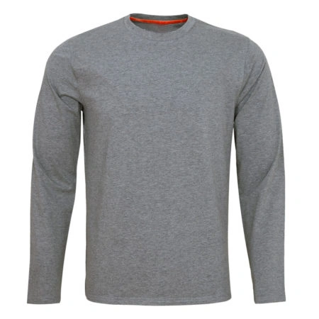 Slate Core Long Sleeve Tee – Minimalist Comfort 1 Grey plain full sleeve t-shirt with classic fiT