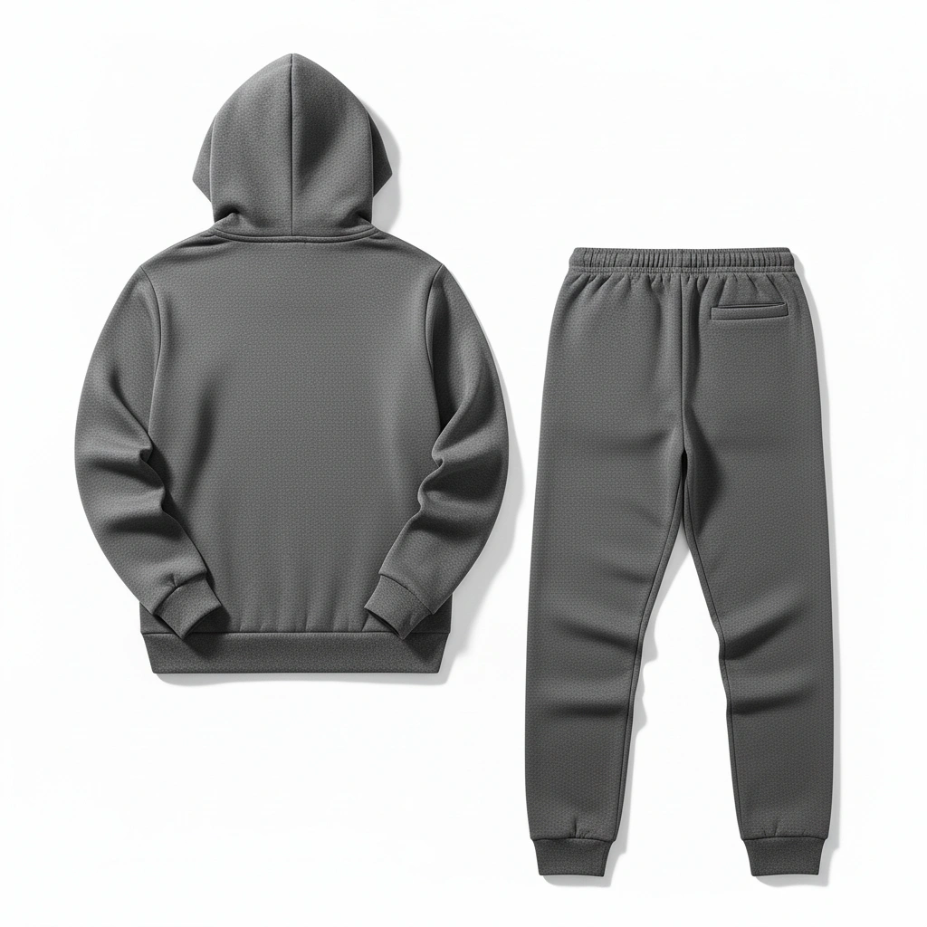 Hooded Tracksuits – Charcoal Fleece Zip-Up Set 2 Hooded Tracksuits – Charcoal Fleece Zip-Up Set - Image 2