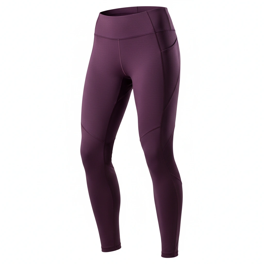 Women's Performance Leggings – Plum PocketFit 1 Women’s performance leggings in plum with PocketFit design, athletic compression wear