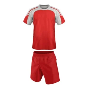 Power rugby uniform in red and gray Dip Wear design, professional athletic gear for players