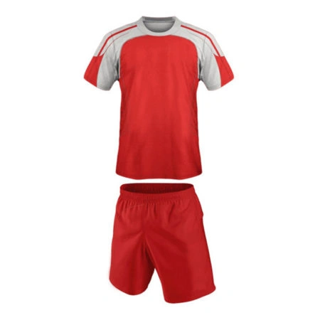 Power Rugby Uniform – Red & Gray Dip Wear 1 Power rugby uniform in red and gray Dip Wear design, professional athletic gear for players
