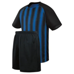 Gradient football uniform in black, blue, and white Dip Wear design, professional athletic gear for players