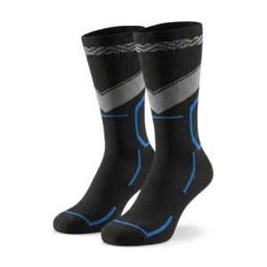 Performance socks in black WaveLine Support design, non-slip athletic wear for training and sports