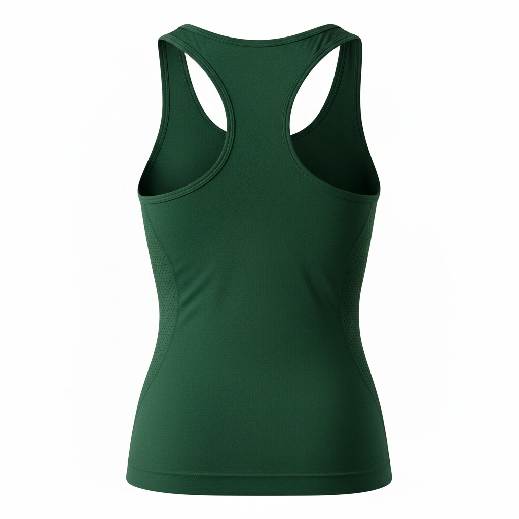 Women's Racerback Compression Tank – Deep Forest Green 2 Women’s racerback compression tank-top in deep forest green, athletic performance wear