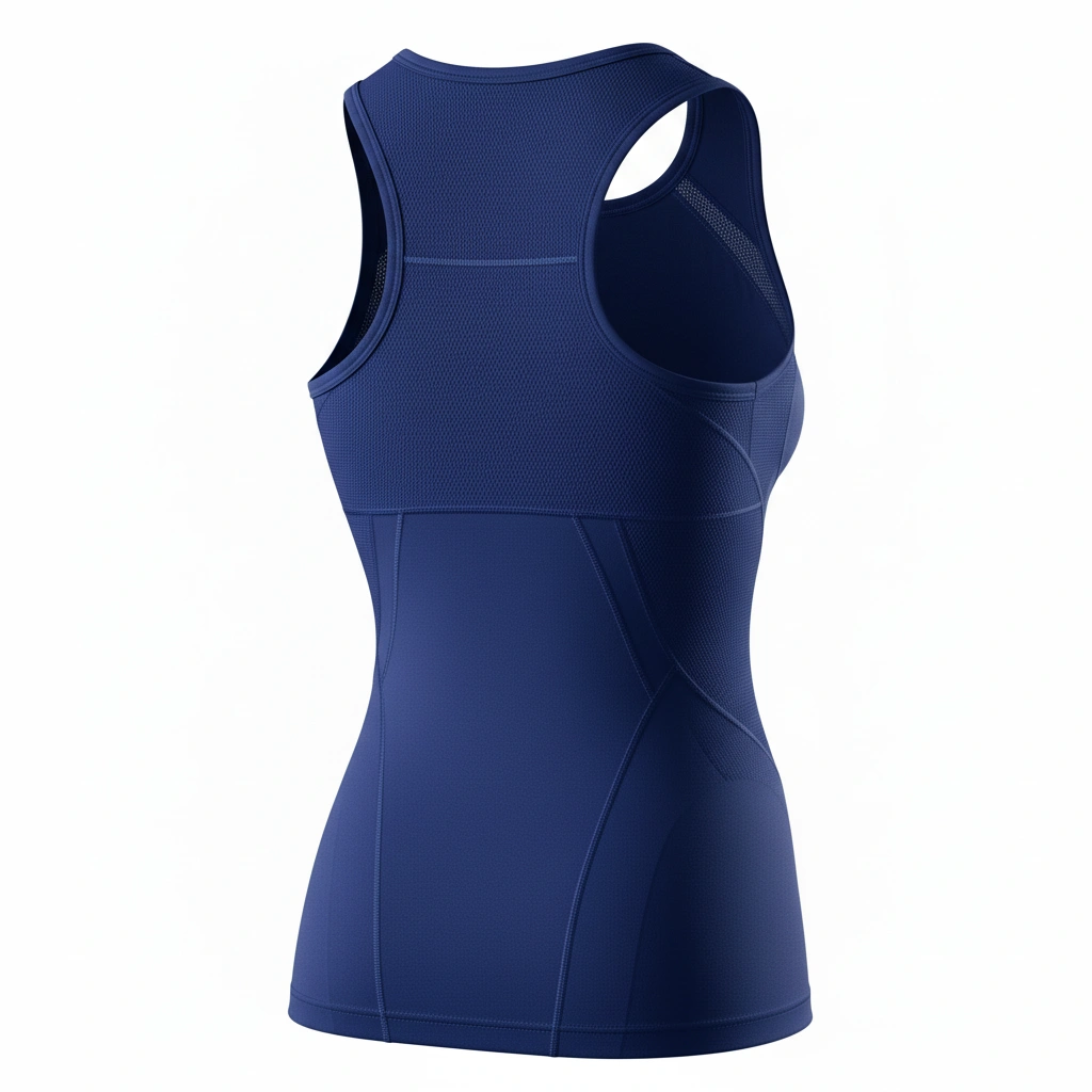 Women's Contour Compression Tank – Navy Blue 2 Women’s contour compression tank-top in navy blue, athletic performance wear