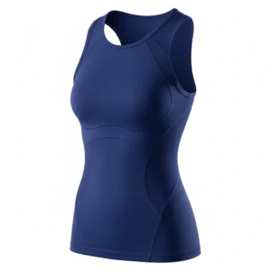 Women’s contour compression tank-top in navy blue, athletic performance wear