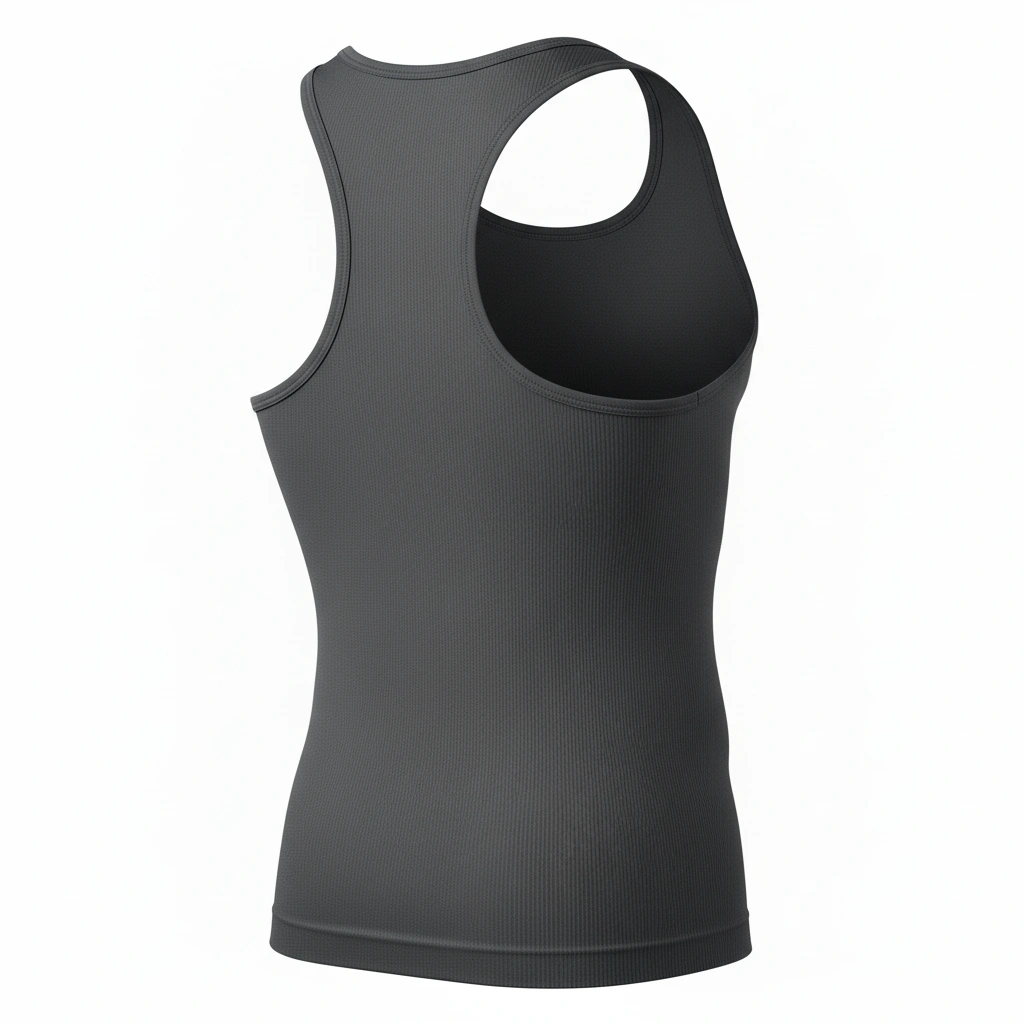 Women's Racerback Compression Tank – Dark Gray 2 Women’s racerback compression tank-top in dark gray, athletic performance wear