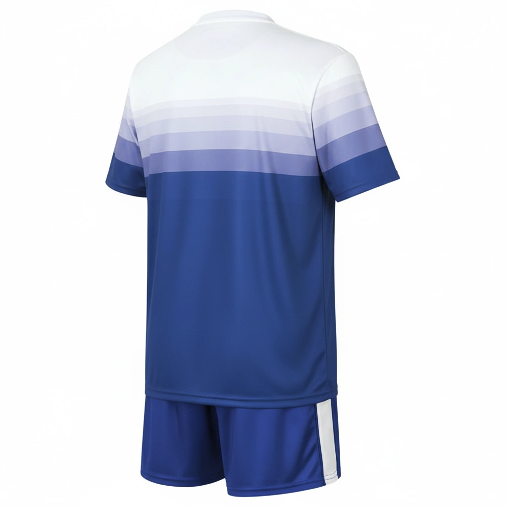 Gradient Hockey Uniform – Blue & White Dip Wear 2 Gradient hockey uniform in blue and white Dip Wear design, professional athletic gear for players