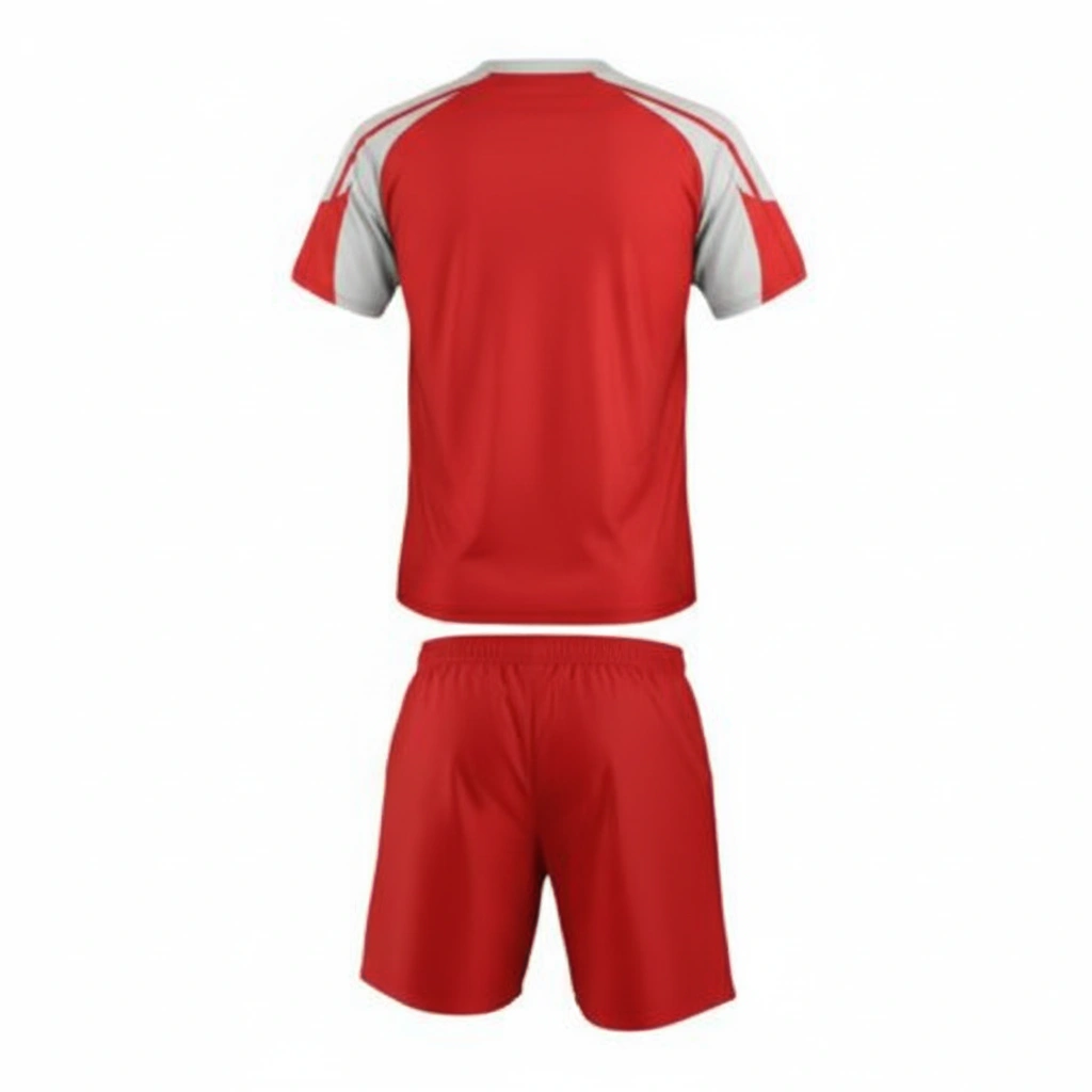 Power Rugby Uniform – Red & Gray Dip Wear 2 Power rugby uniform in red and gray Dip Wear design, professional athletic gear for players
