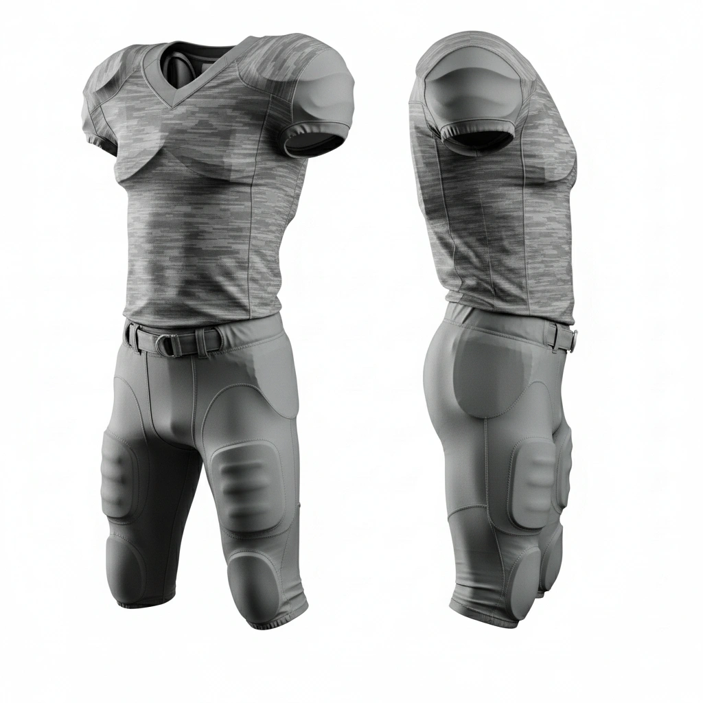American football uniform with sublimation jersey and padded pants, custom sportswear by Dip Wear
