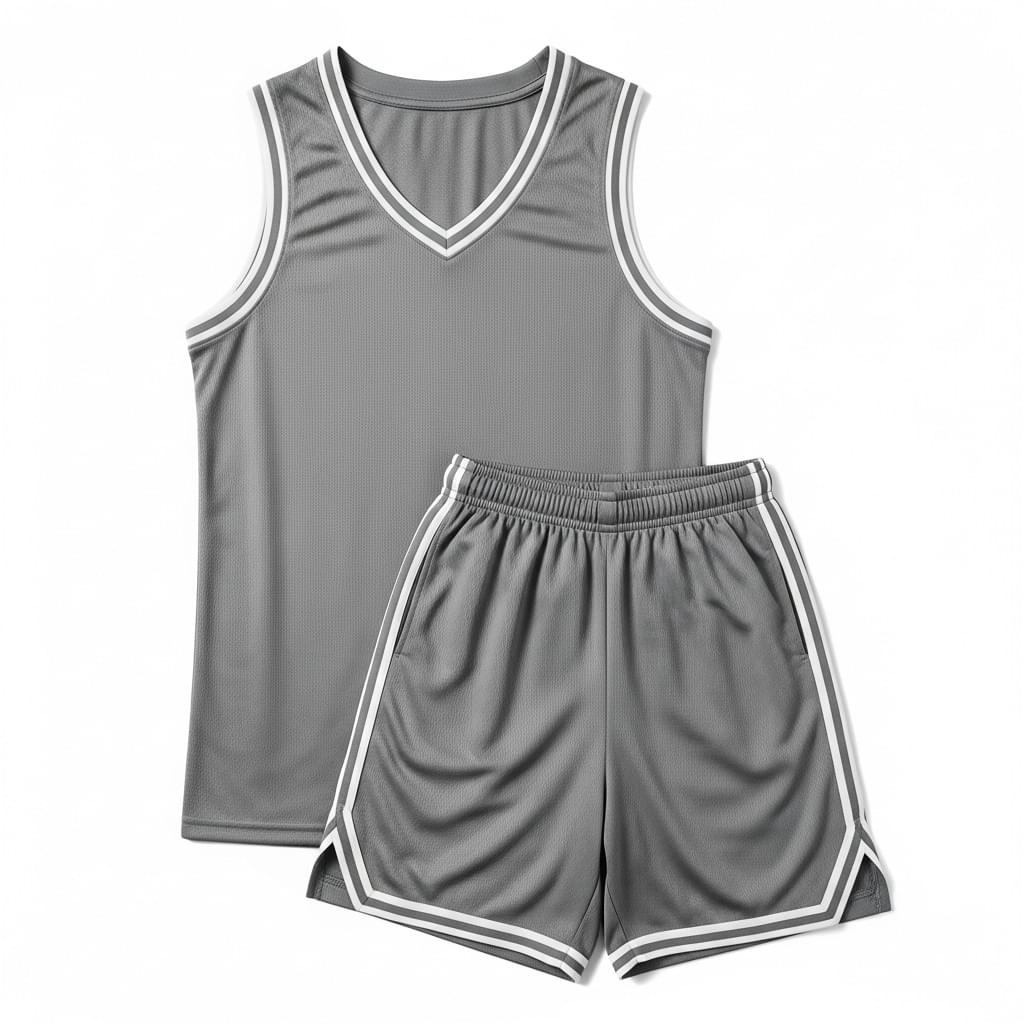 Steel Drive Men Basketball Uniform– Gray Precision Edition 1 Gray Men Basketball Uniform set for men, athletic wear with modern sporty design