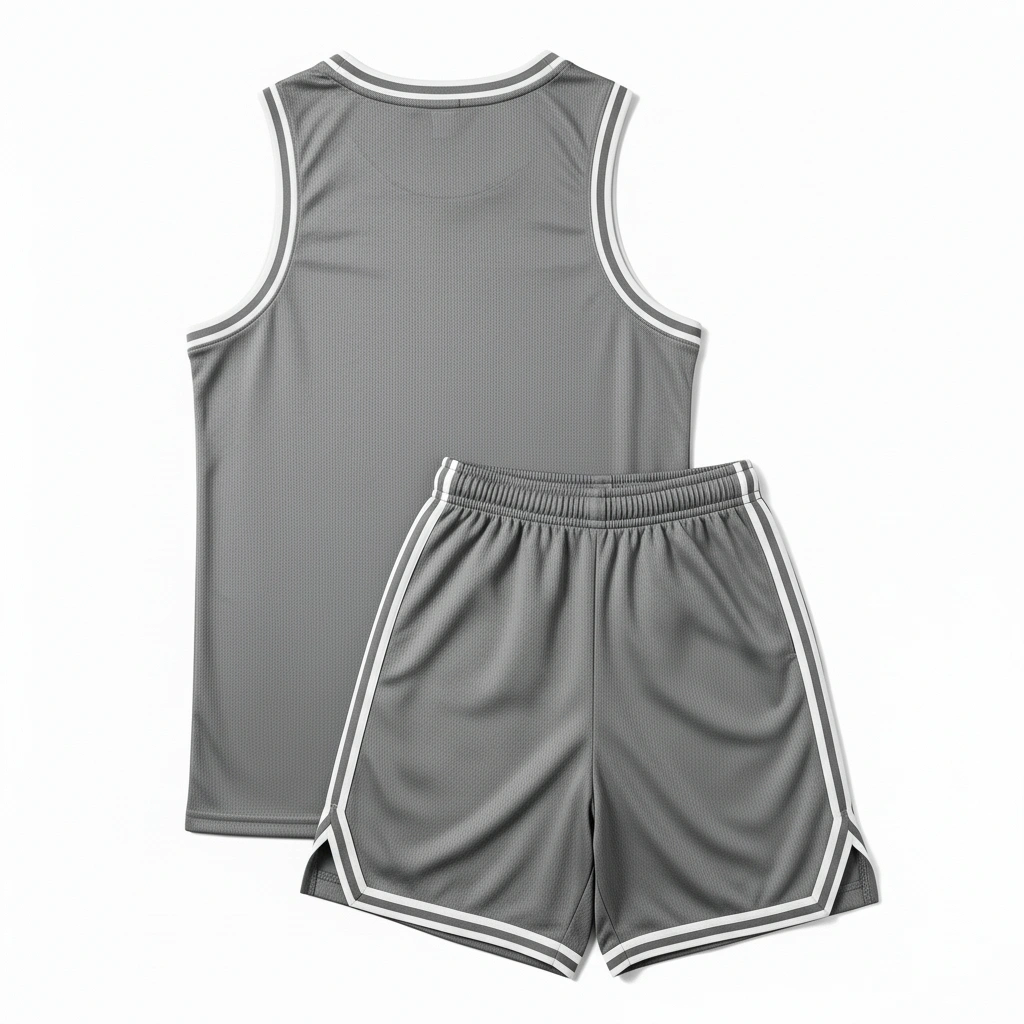 Steel Drive Men Basketball Uniform– Gray Precision Edition 2 Gray basketball tracksuit set for men, athletic wear with modern sporty design