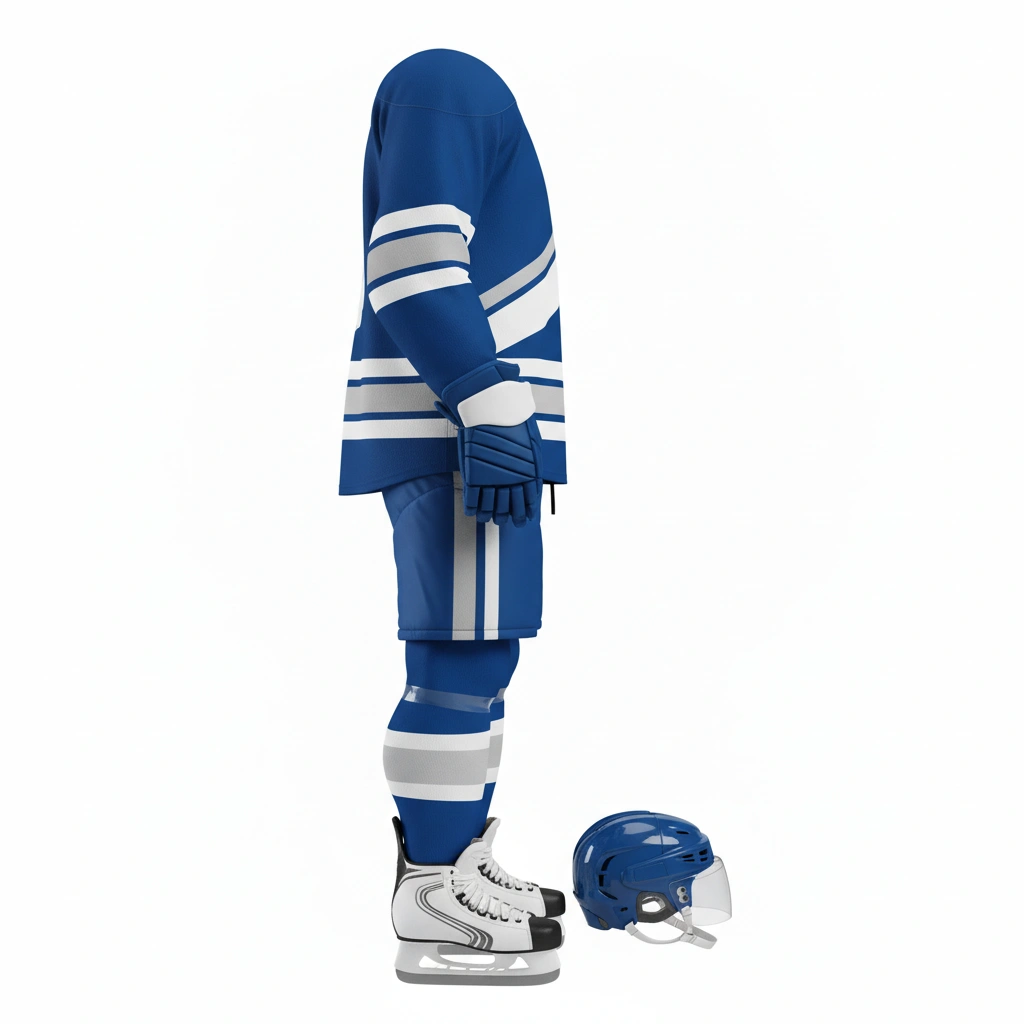 Ice Hockey Kit– Blue Stripe Series 2 Ice hockey uniform Blue Stripe Series in team colors, professional athletic gear for players