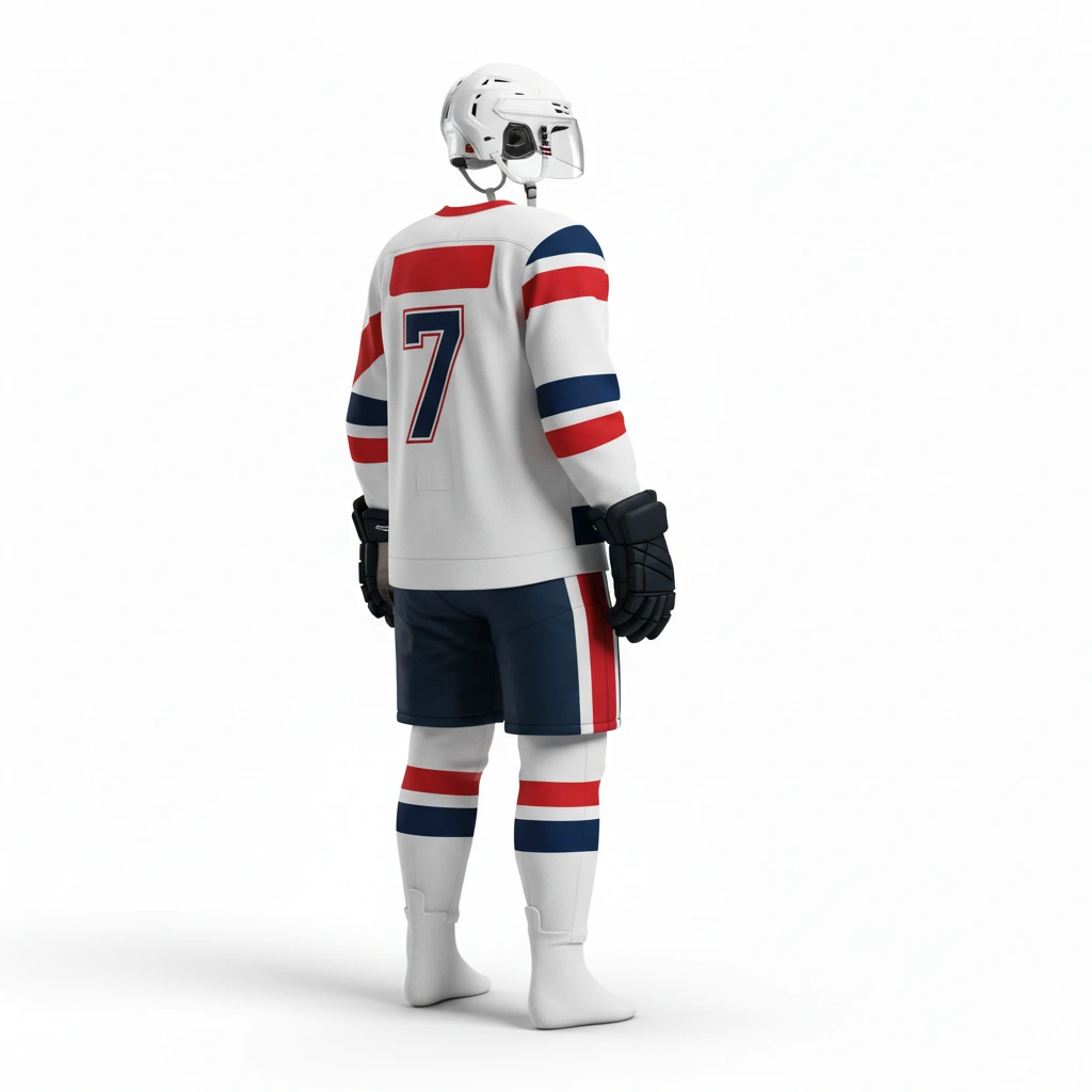 Ice hockey uniform White Tricolor Series in team colors, professional athletic gear for players