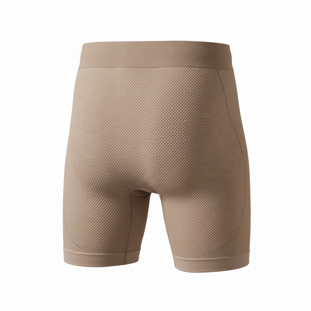 Men’s compression shorts in beige MeshAir design, breathable athletic performance wear