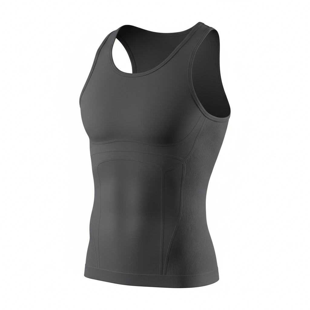 Men Compression Tank Top in charcoal gray, athletic performance wear