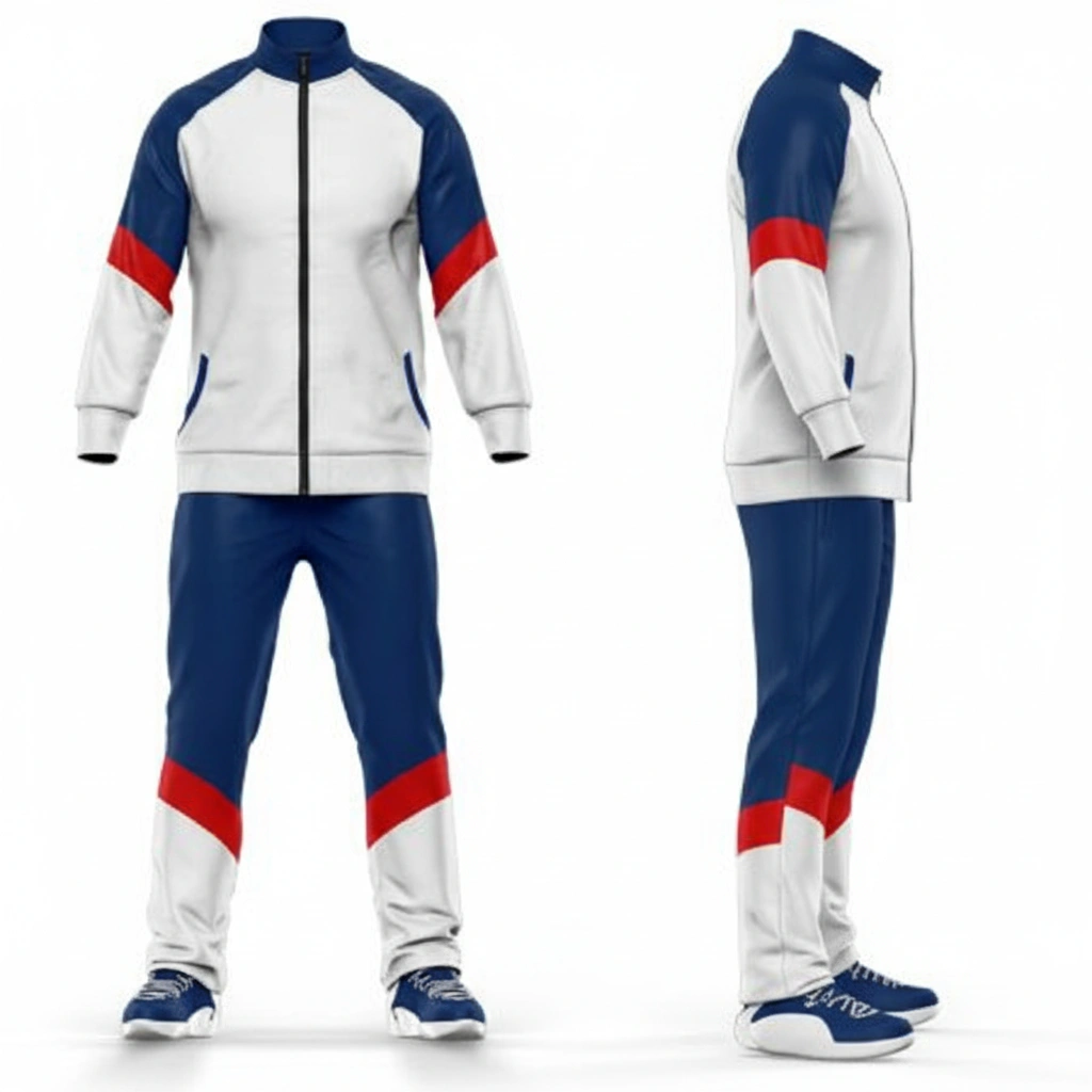 Patriot Pulse Tracksuits – Tri-Color Motion Edition 2 Custom latest design sublimation school uniform tracksuit set with top and bottom