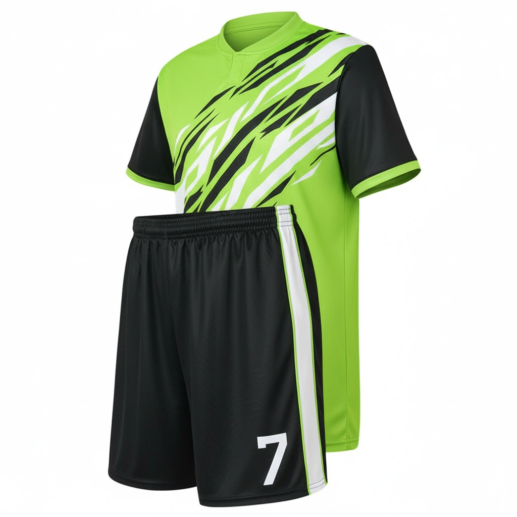 Custom Hockey Uniform in green, black, and white Dip Wear design, professional athletic gear for players